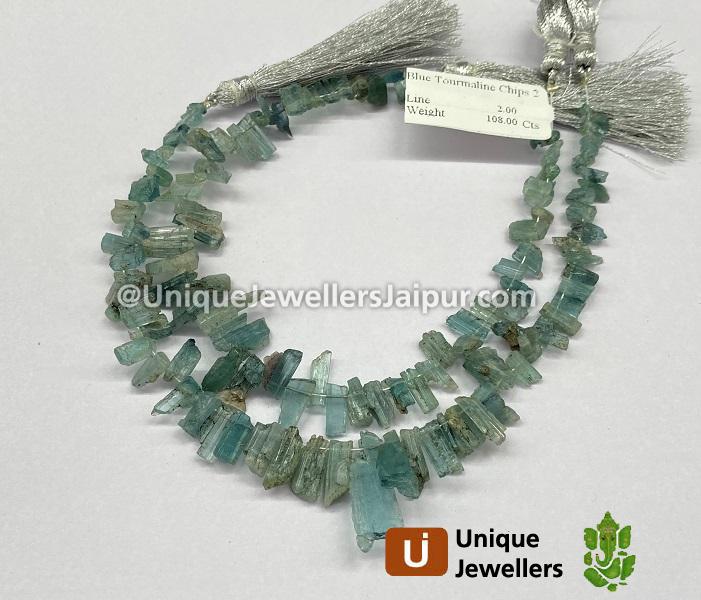 Blue Tourmaline Rough Chips Beads